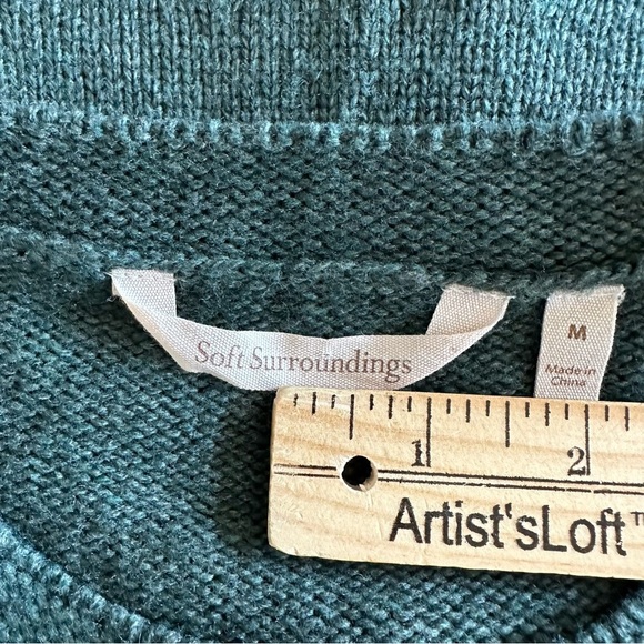 Soft Surroundings Knit Wool Blend Green Sweater M - Picture 8 of 10
